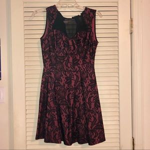 Red & Black Lace Formal Dress